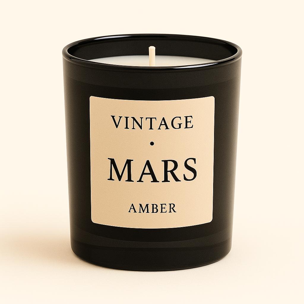 Mars Aromaterapi Mum - Amber Kokulu Cam Kavanoz Mum