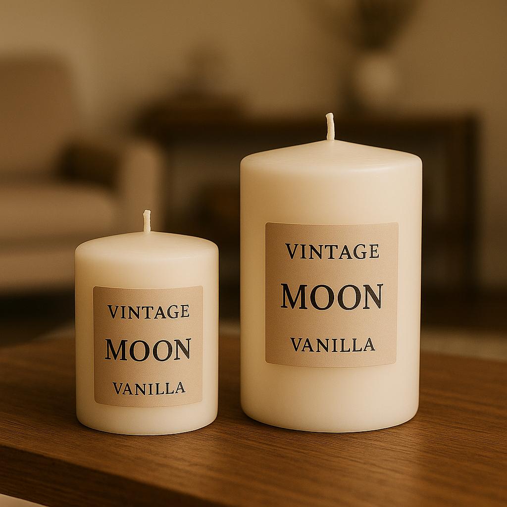 VINTAGE CANDLES Moon Aromaterapi Mum - Vanilla Kokulu Kalıp Mum