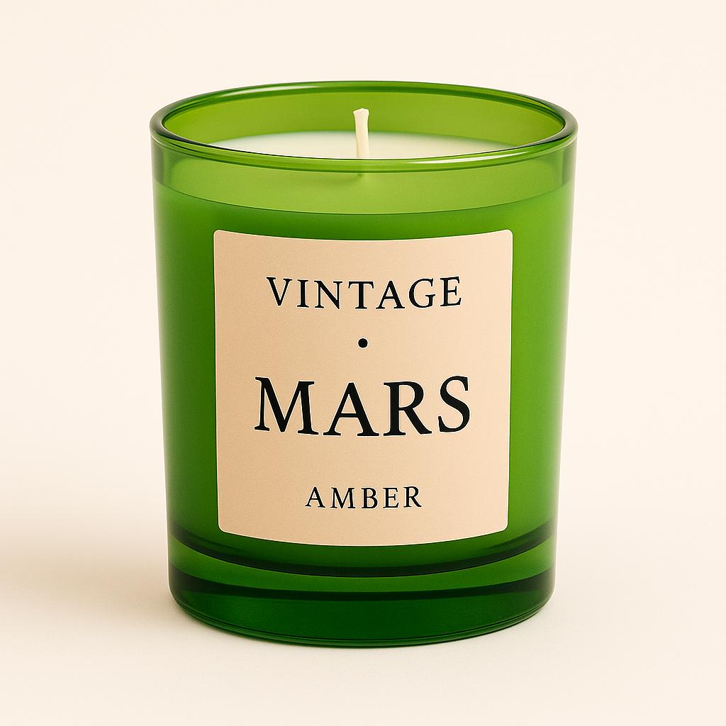 Mars Aromaterapi Mum - Amber Kokulu Cam Kavanoz Mum