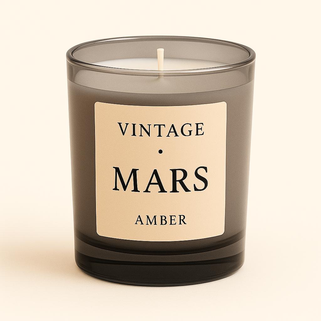 Mars Aromaterapi Mum - Amber Kokulu Cam Kavanoz Mum