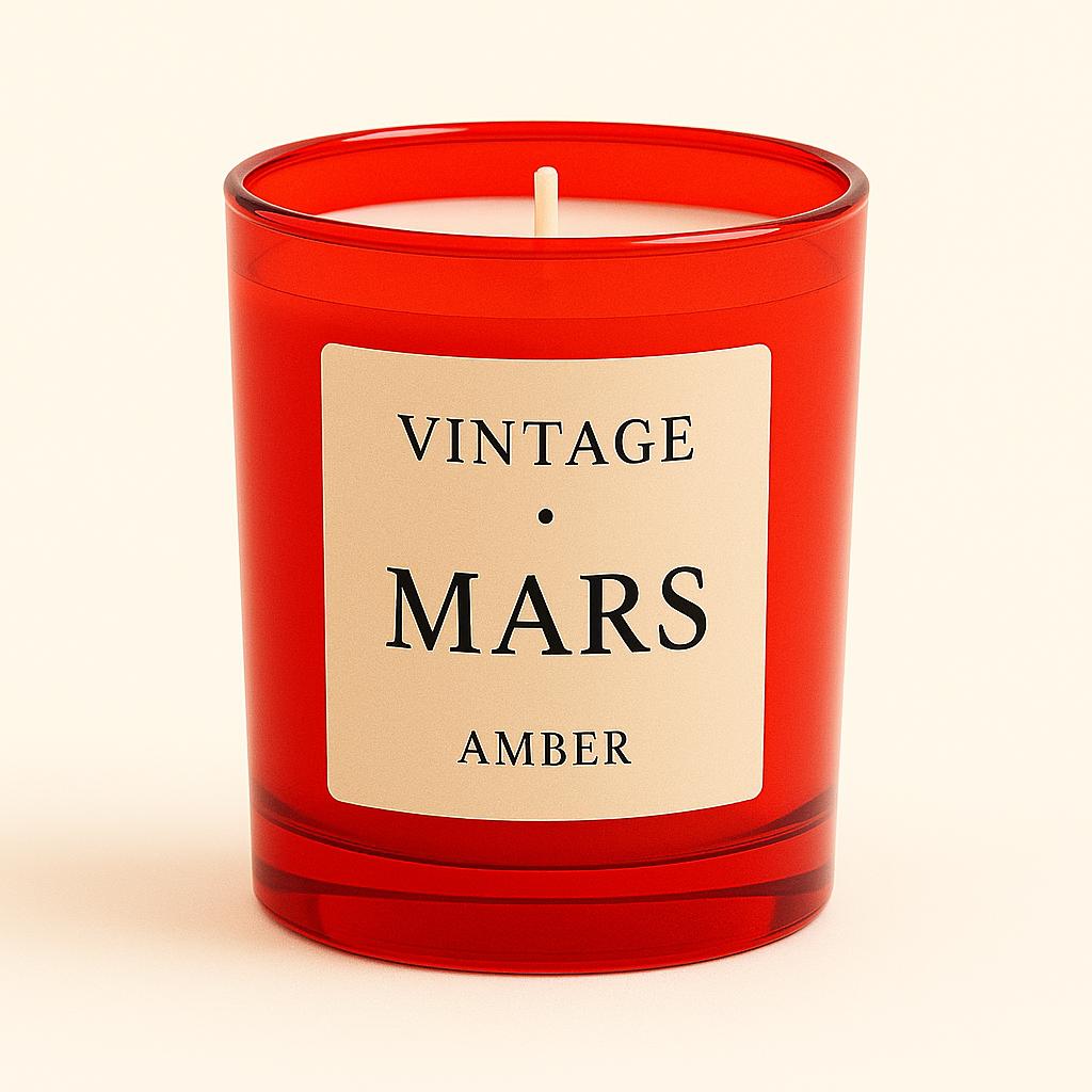 Mars Aromaterapi Mum - Amber Kokulu Cam Kavanoz Mum