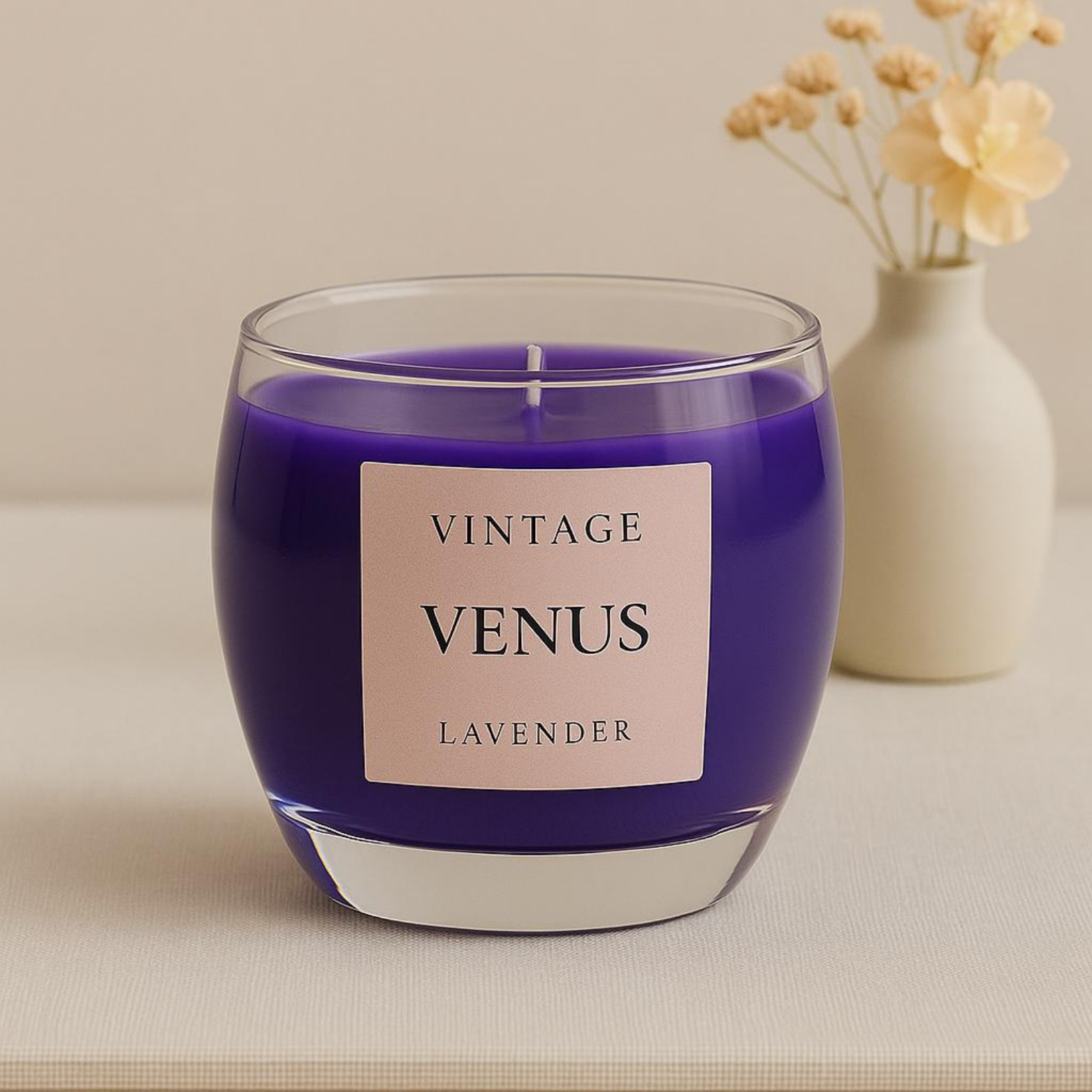 Venus Aromaterapi Mum - Lavanta Kokulu Cam Kavanoz Mum